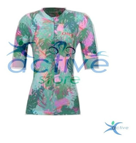 Remera Osx Selva Mujer Ciclismo Cierre 3/4 Bolsillo Reflex