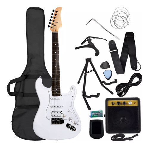 Guitarra Electrica Stratocaster Amplificador Blanca