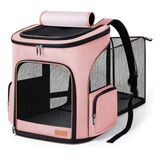 Mochila Transportadora Expandible Para Mascotas, Rosa, Hasta