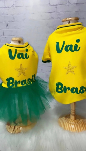 Roupa Vestido Vai Brasil Copa Do Mundo Médio E Grande Porte