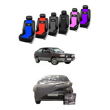 Combo Cubre Asientos Tapizado + Cubre Coche Uv Gol Mod Viejo