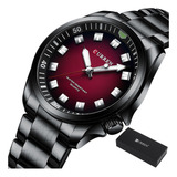 Relojes De Cuarzo Luminosos Curren Fashion Para Hombre Color Del Fondo Rojo Preto