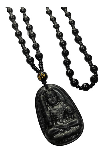 Collar De Obsidiana Negra Natural Para Hombre Mujer Amuleto