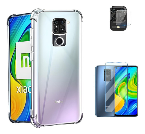 Kit 3 En 1, Funda, Mica Pantalla Y Cámara Redmi Note 9