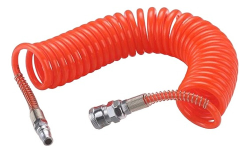 Manguera Para Aire Compresor Espiral 15mts Con Acoples Color Naranja