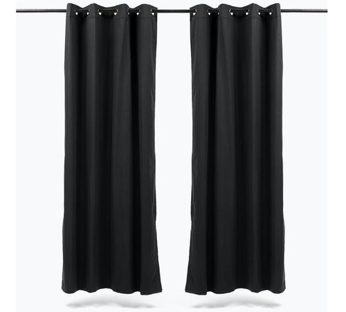 Set Cortina Blackout Térmico 140x220 Cm - Negra