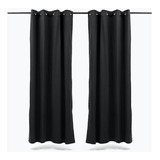 Set Cortina Blackout Térmico 140x220 Cm - Negra