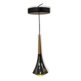 Pendente Cone Preto Grafite Dourado Led 3000k Fio Regulável