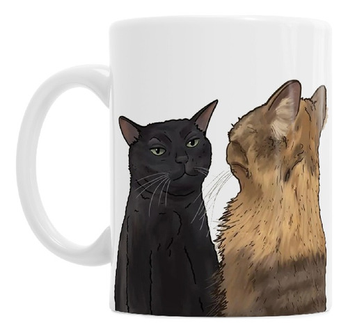 Tazas De Cerámica Meme Gato Negro En Cajita