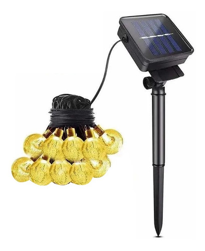 Guirnalda Led Solar Exterior Cálida 3.5 Metros Carga Rapida