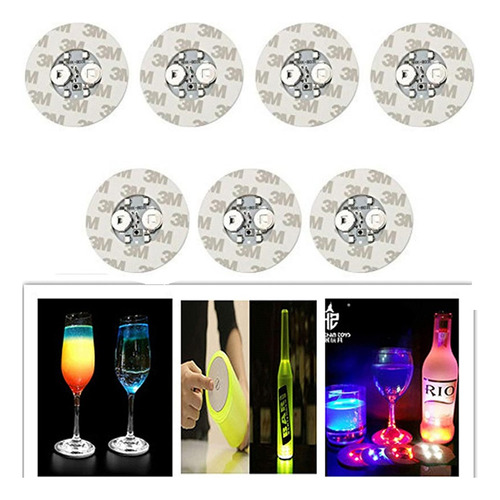 15 Luces Led Pegatinas Para Botellas, Luces Taza Tapete Led