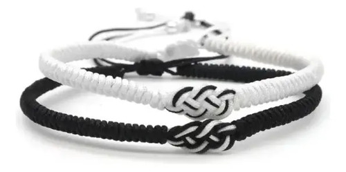 2 Pulseras Tibetanas Nudo Infinito Protección Ajustable