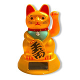 Gato Suerte Y Fortuna Solar Casa O Negocio 12cm Alto 