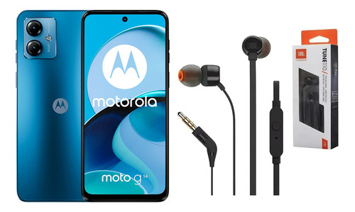 Smartphone Motorola Moto G14 128gb + Fone De Ouvido Jbl + Nf