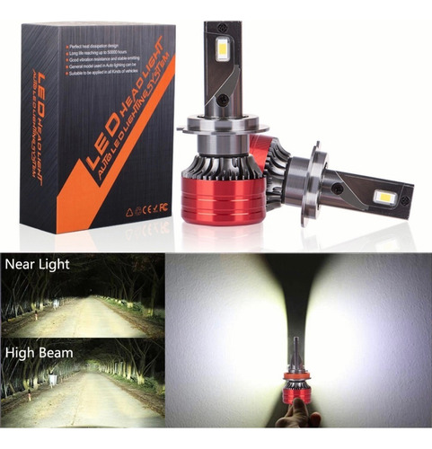 Kit Foco Faro Lupa Hyper Led Csp 25000 Lm H7 Luz Blanca