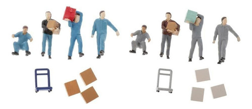 Modelo De 2 Juegos De Personajes De Trabajadores Pintados En