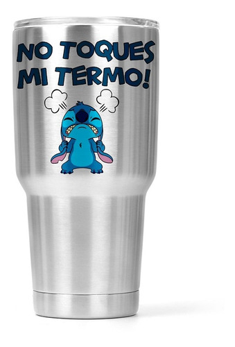 Termo Viajero Metálico 0.9 L Stitch No Toques Mi Termo 