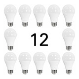 Paquete 12 Focos Led 9w 127v A60 Luz Blanca 800lm, Philco