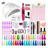 Kit X60 Completo 48w Semipermanente Torno Uñas Deco Manicura