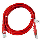 10 Pç Cabo Rede Patch Cord Cat5e Utp Vermelho Flexível 1,5mt