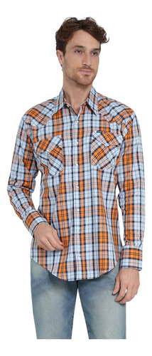 Camisa Vaquera Hombre Wrangler Regular Fit Manga Larga 4ac