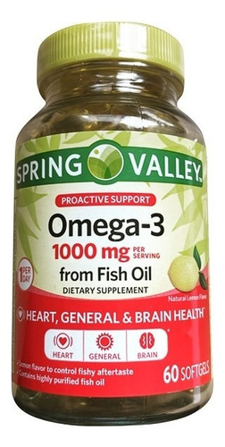 Omega 3 Spring Valley 1000mg 60 Un 