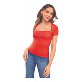 Blusa Casual Mujer Roja 017-27