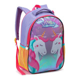 Mochila Escolar Bolsa Costas Fem Infantil Unicórnio/sereia