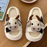 Zapatillas Asifn Para Niñas, Diseño De Vaca Lechera, Para Mu