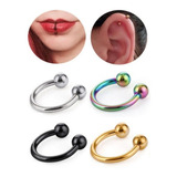 Pack X4 Piercing Aros Bull Acero Quirurgico Colores