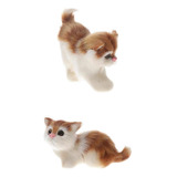 Nihay 2 Unidades Figura Realista De Gatos Gatitos Peludos