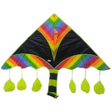 Cometa Multicolor Negra Grande 200x89cm Juego Aire