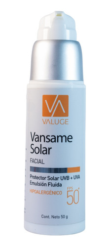 Valuge Vansame Protector Solar Facial Emulsion Fps50 X 50 Gr