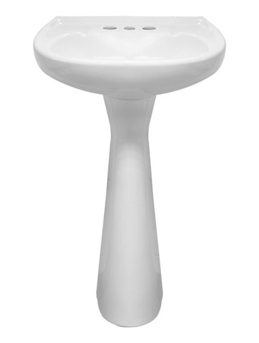 Lavabo Y Pedestal De Cerámica Color Blanco Con Envio Gratis