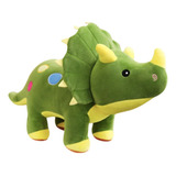 Triceratops Suave Juguete Dinosaurio Peluche Niños Color Verde