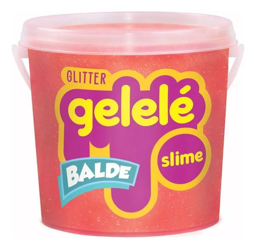 Gelelé Big Slime Balde Glitter Grande 1,5kg - Geleca Laranja