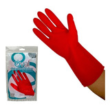 Guante P/ Limpieza Oval® Uso Doméstico, Grabado Latex, Rojo