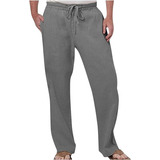 Pantalón Casual Suelto De Lino Pant Ligero Hombre Para Playa