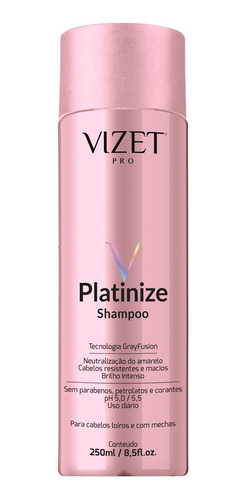 Shampoo Platinize Precision Matizador Vizet Pro 250 Ml