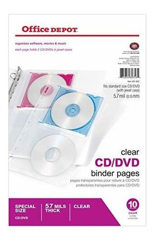 Office Depot De Cd - Dvd Carpeta Páginas, 6 Pulgadas. 10 X 1