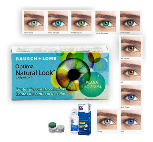 Lente De Contato Colorida Natural Look Com Ou Sem Grau Anual