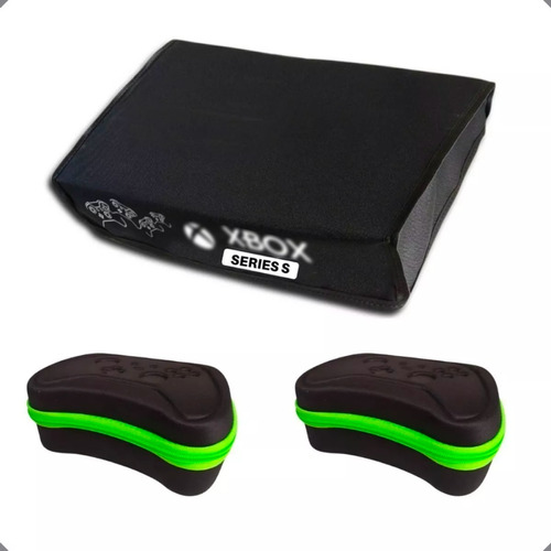 Kit Xbox Series S Capa Antipoeira + 2 Cases Para Controles