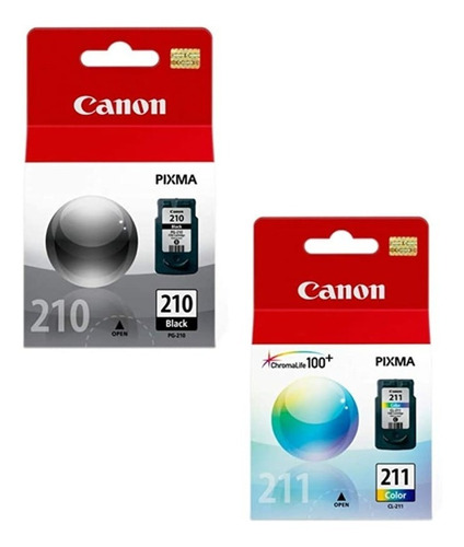 Pack 2 Cartucho De Tinta Canon 1 Negro Pg-210 1 Color Cl-211