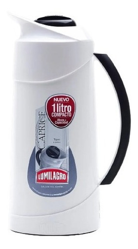 Termo Jarra Lumilagro Caprice 680cc Pico Vertedor Tapa Rosca Color Blanco/negro