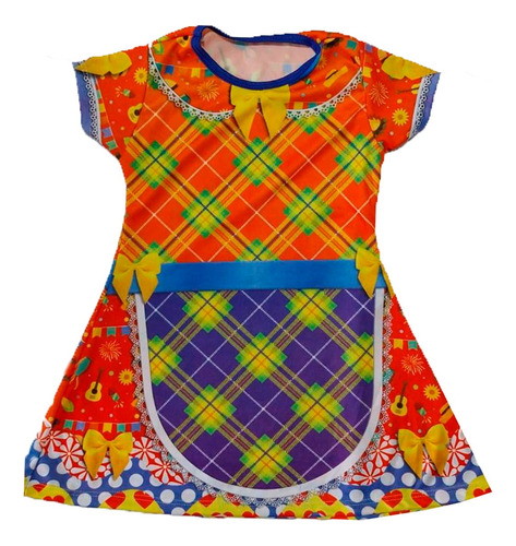 Vestido Xadrez Infantil Luxo Caipira Festa Junina São João