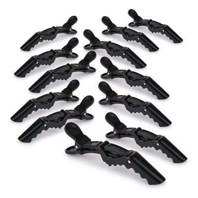 Kit 6 Presilhas Prendedor Cabelo Bico Jacaré Crocodilo Preto