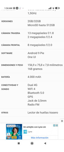 Celular Samsung A 10 S32gb