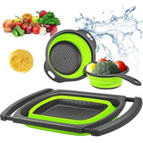 3 Coladores Plegables Cocina Silicona Fregadero Para Drenar