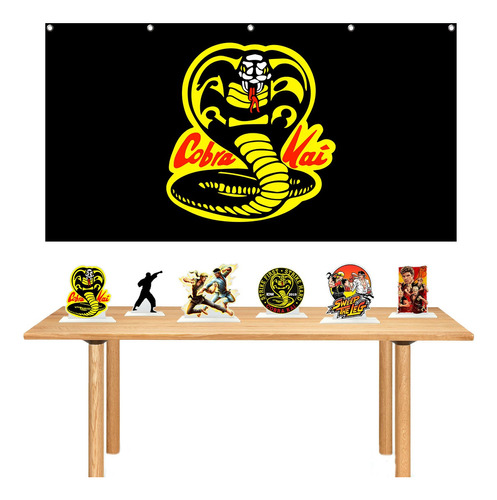 Kit Cobra Kai Painel + 6 Displays Aniversário Festa Decor