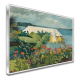 Quadro Jardim De Flores E Bangalô Winslow Homer C/moldura